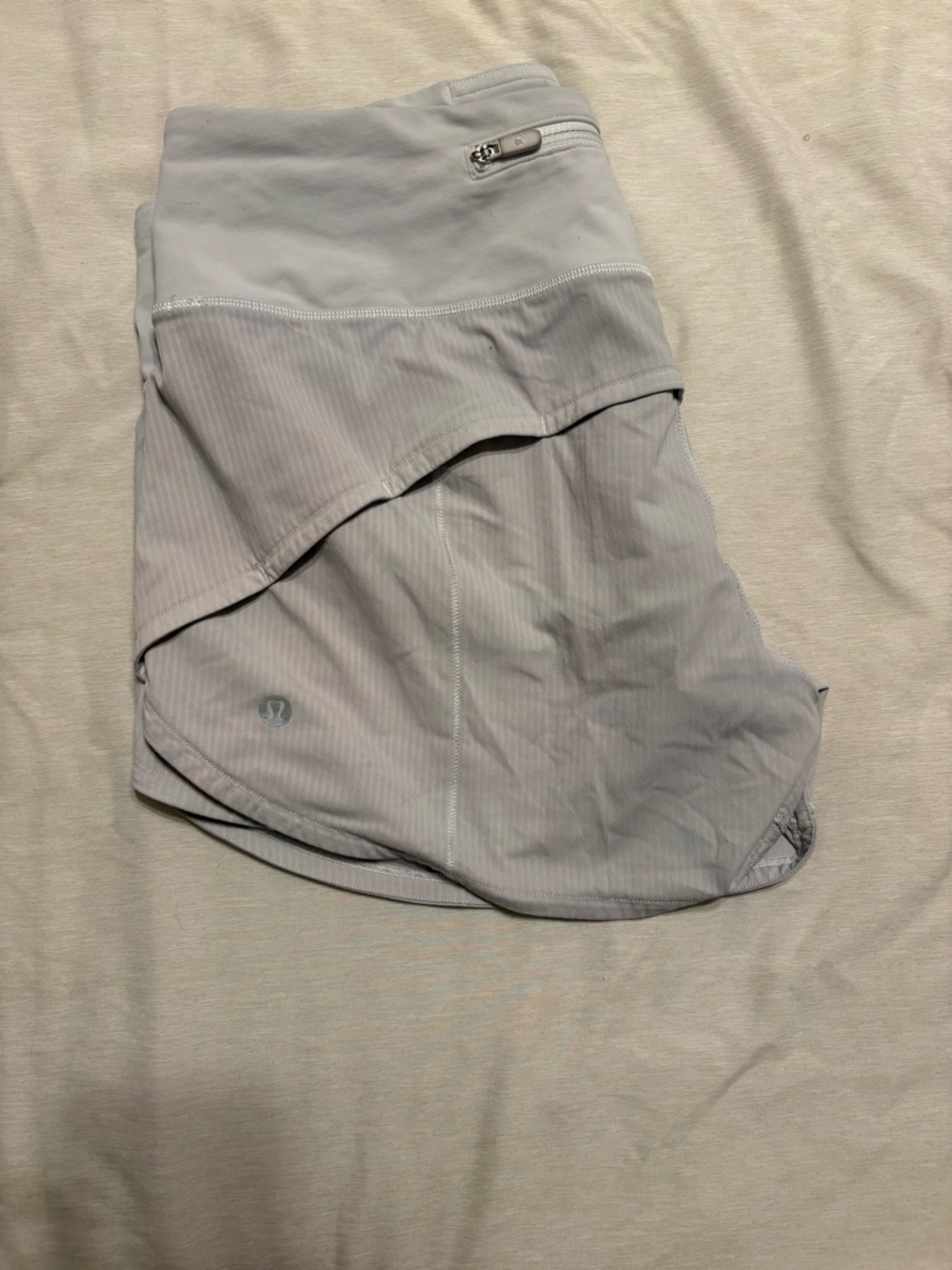 Light Gray Lululemon Athletic Skirt with Built-in Shorts
